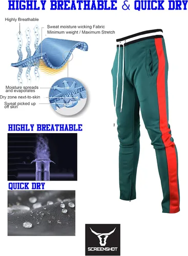 Miniatura 2 de SCREENSHOT - Pantalones deportivos para hombre, estilo hip hop, de alta calidad, ajustados, cómodos, atléticos, para entrenamiento, moda urbana