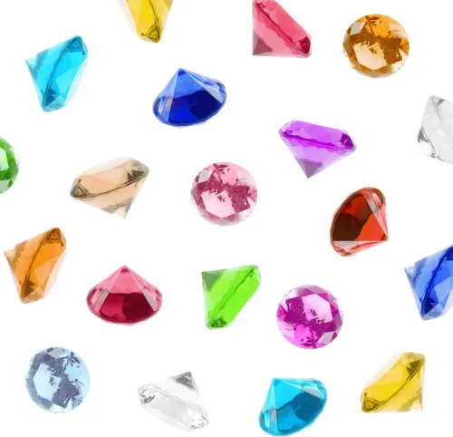 Cristales falsos de acrílico Super Z Outlet® de colores, con forma de gemas del tesoro, diamantes y piedras preciosas redondas para decorar mesas,