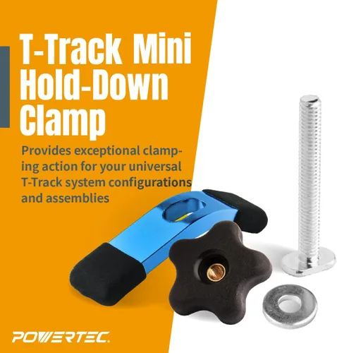 Miniatura 3 de POWERTEC 71863 Juego de Abrazaderas de Soporte para Vía T, 5-1/2" de largo x 1-1/8" de ancho y 3-5/8" de largo x 3/4" de ancho, 2 de cada una, 4 PK