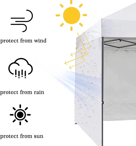 Miniatura 4 de NINAT Toldo de pared solar impermeable para toldo desplegable de 8 x 8 pies, carpa de carpa de pierna recta, toldos instantáneos para exteriores