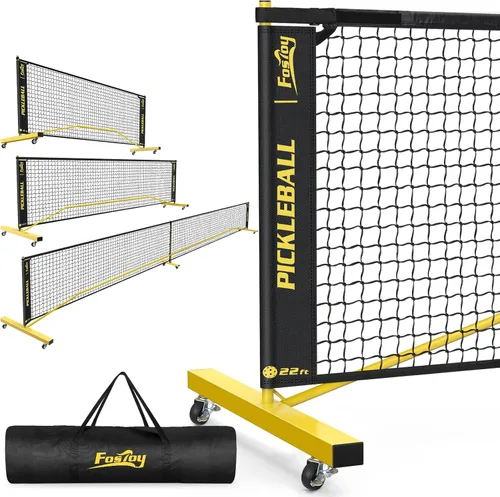 Red de pickleball con ruedas, red portátil 3 en 1 con bolsa de transporte, 3 opciones de tamaño, diseñada para todas las condiciones climáticas,