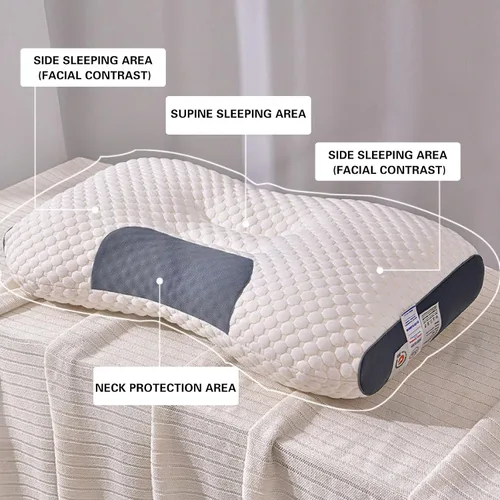 Miniatura 7 de Almohadas para dormir de lado, almohada de protección de vértebra cervical, almohada de cama de altura ajustable para dolor de cuello, almohada