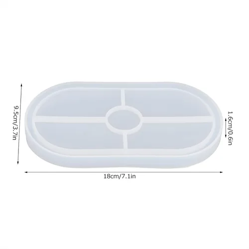Miniatura 5 de Molde de resina para platos, molde de plato de baratija, molde ovalado de silicona, molde de bandeja de silicona, bandeja de joyería para baratijas