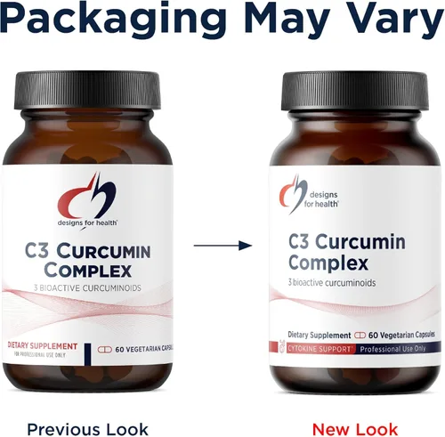 Miniatura 4 de Designs for Health Complejo de curcumina C3, suplemento de cúrcuma curcuminoide altamente biodisponible, 400 mg con 3 curcuminoides bioactivos, sin