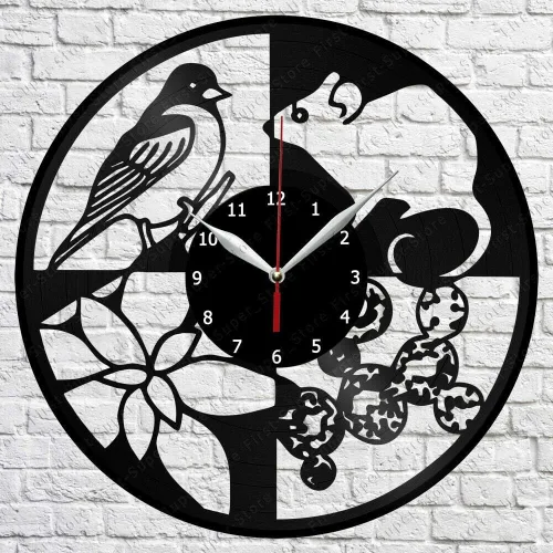 Biology - Reloj de pared de vinilo LP Record decoración del hogar, hecho a mano, regalo de personalidad 1 (tamaño 12 pulgadas, color: negro)