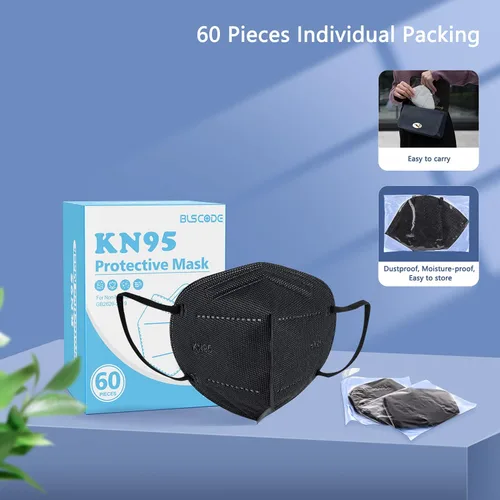 Miniatura 8 de Paquete de 60 mascarillas KN95, mascarillas de 5 capas envueltas individualmente, eficiencia de filtro ≥95%