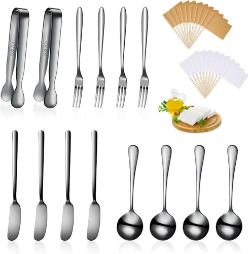 Patelai Accesorios para Tablas de Charcutería Juego de Utensilios de Charcutería Cuchillos Esparcidores de Queso y Mantequilla de Acero Inoxidable