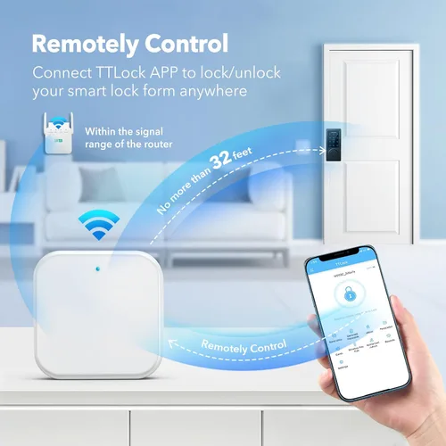Miniatura 5 de Puerta de enlace inteligente Wi-Fi, concentrador G2 para entrada sin llave, control remoto y administración de cerrojo Bluetooth con aplicación