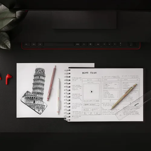 Miniatura 4 de Rotring Bolígrafo metálico 600, punta media, tinta negra, barril dorado, recargable, 1 unidad (paquete de 2)