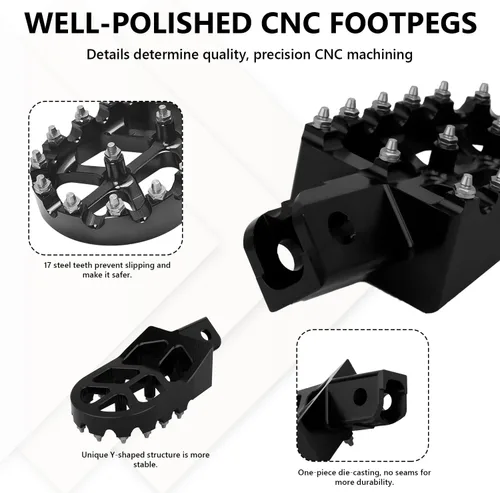Miniatura 2 de AnXin Reposapiés de Motocicleta Universal CNC para CRF XR CR 50-125cc CT200U Mini Bike SSR Apollo RFZ TaoTao Lifan Kayo Coolster Pit Bike - Negro