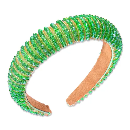 Miniatura 10 de NVENF Diademas para el día del partido, diadema de fútbol para mujer, con cuentas de cristal y cuentas azules y blancas, accesorios de fútbol