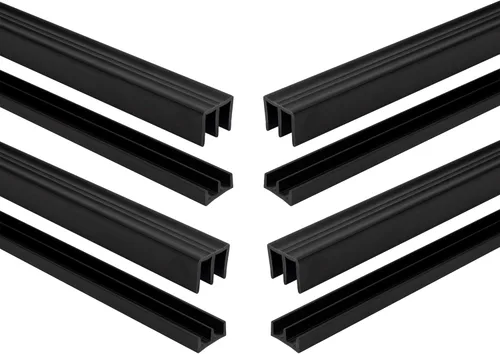 Miniatura 11 de Riel de puerta corredera de panel de 1/4 pulgadas, juego superior e inferior de plástico negro de 48 pulgadas, fabricado en EE. UU., paquete de 1