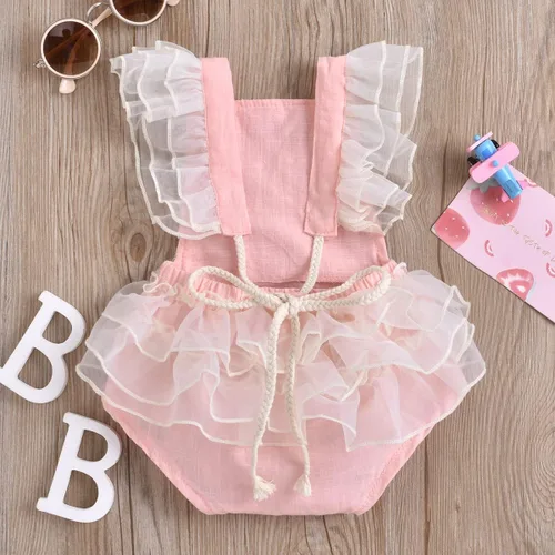 Miniatura 47 de IDOPIP Conjunto de ropa de 1er cumpleaños para niñas con estampado floral, estilo bohemio, con encaje, tutú y diadema de princesa