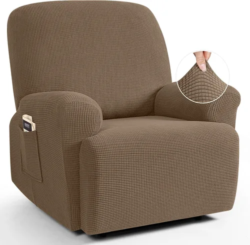 Miniatura 14 de TAOCOCO Funda reclinable de 4 piezas, funda elástica para sofá reclinable de 4 piezas, funda reclinable con 1 asiento, protector suave, fundas
