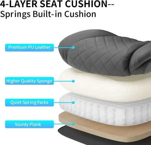 Miniatura 6 de Silla de oficina ejecutiva grande y alta, sillas de escritorio ergonómicas con respaldo alto de piel sintética con ruedas, silla de gestión mecedora