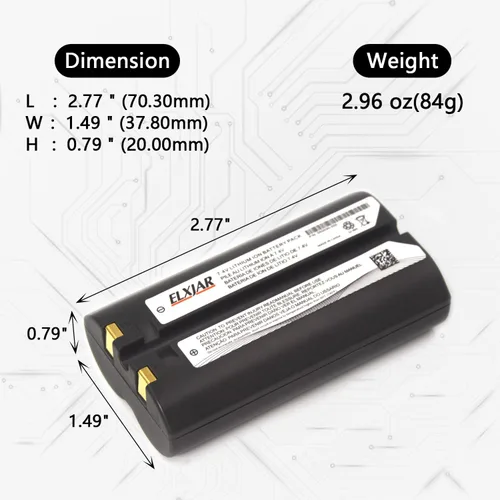 Miniatura 3 de Paquete de 2 baterías de iones de litio de 7.4V 2200mAh 550039-100 repuesto para impresora Datamax Oneil MF2Te MF4Te Microflash 4i 4T MF4 OC2 OC3 OC4