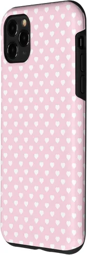 Miniatura 2 de Funda para iPhone 11 Pro Max con diseño de corazones, color rosa claro, blanco y rosa claro para mujeres y niñas