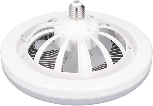 Miniatura 5 de Industrial Wall Lamp with Socket Fan Bulb, Bladeless 3-Speed Adjustable Fan Sconce, Swing Arm Dimming Led Lighting for Garage, Closet, Kitchen, Gold