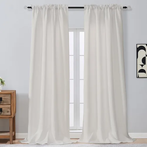 Miniatura 107 de OVZME Cortinas opacas turquesa para tratamiento de ventanas pequeñas, cortinas cortas con bloqueo de luz para ventana de cocina sobre el fregadero