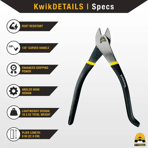 Miniatura 4 de KwikSafety - Charlotte, NC - PINZA Alicates de ferretería Alicates de corte diagonal de alta resistencia, cabeza en ángulo, barras de refuerzo