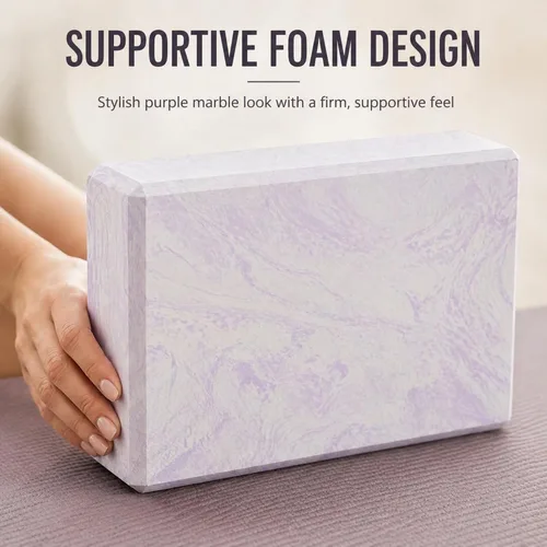 Miniatura 7 de Bloque de yoga – Bloque de ejercicio de espuma de alta densidad para yoga, pilates, estiramiento y meditación – antideslizante, ligero y duradero