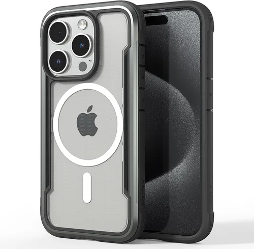 Miniatura 17 de RAPTIC Funda magnética Air para iPhone 15, funda protectora transparente a prueba de golpes, grado militar probada para caídas de 10 pies, funda