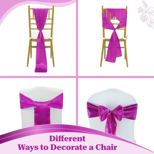 Miniatura 137 de mds - Lote de 10 lazos de satén para sillas de boda y eventos, para decoración de fiestas, 30 colores, Satin, 10 Verde oliva