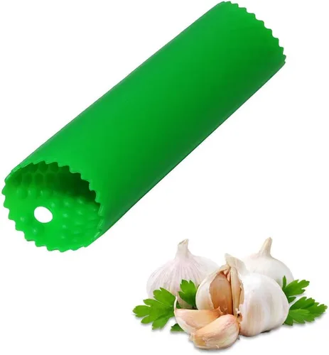 Miniatura 11 de Sinnsally Pelador de ajo, rodillo removedor de piel, fácil y rápido de pelar dientes de ajo con rodillo de tubo de silicona, herramienta de cocina