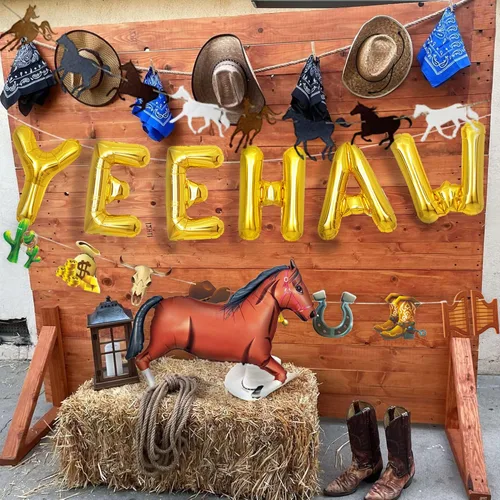 Miniatura 6 de Yee Haw Globos de Yee Haw Western Party Western Cowboy Yee Haw Banner Decoración de fiesta de vaquera decoración de cumpleaños de vaquera decoración