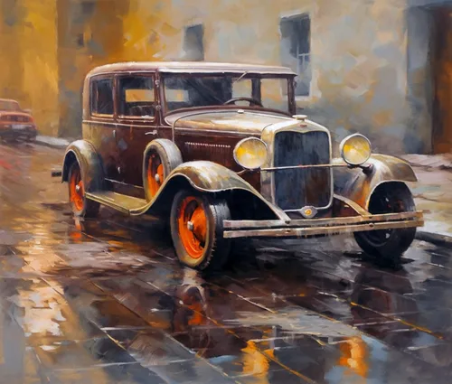 SKMN Pintar por números para niños de 8 a 12 años, auto retro, camión vintage, paisaje rural para principiantes y experimentados, pintores de 011