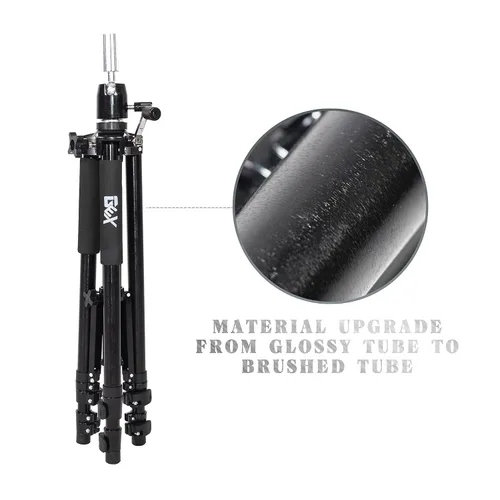 Miniatura 4 de GEXWORLDWIDE GEX - Soporte de trípode de maniquí resistente de 63 pulgadas para peluca, práctica de entrenamiento de cosmetología, cabeza de Negro