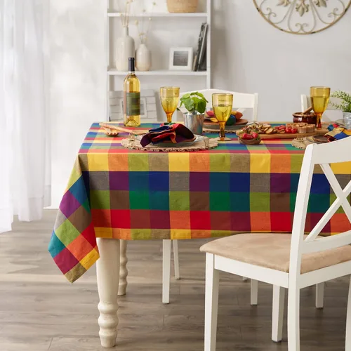 Miniatura 4 de Mantel DII 100 % algodón, lavable a máquina, para cena o picnic Verificación de verano