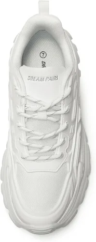 Miniatura 5 de DREAM PAIRS Zapatos deportivos gruesos de moda para mujer, con plataforma y cordones cómodos