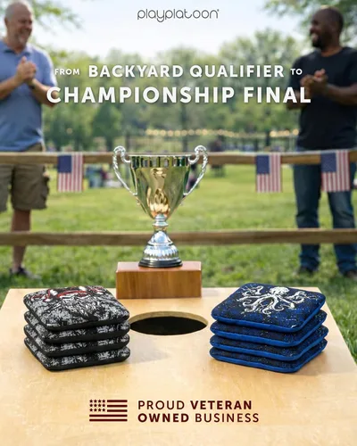 Miniatura 7 de Play Platoon Tournament Series Bolsas de Cornhole - Bolsas de Estilo Profesional de Doble Cara con Lado Resbaladizo y Pegajoso - Juego de 8
