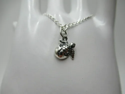 Miniatura 7 de Pulsera de tobillo de plata de ley 925 con diseño de tortuga de mar y océano