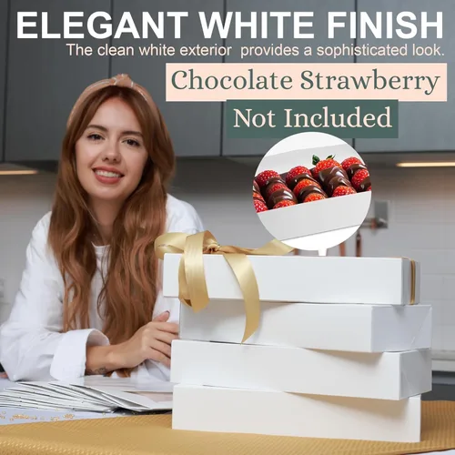 Miniatura 6 de MT Products Cajas de panadería de 12.5 x 5.5 pulgadas con ventana (paquete de 5) – Fabricado en Estados Unidos – Caja de regalo de cartón blanco