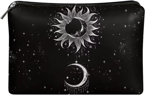 Miniatura 54 de Flashideas Bolsa de maquillaje portátil de cuero impermeable bolsa de cosméticos embrague maquillaje cepillo bolsa, Estampado De Mármol Azul 1