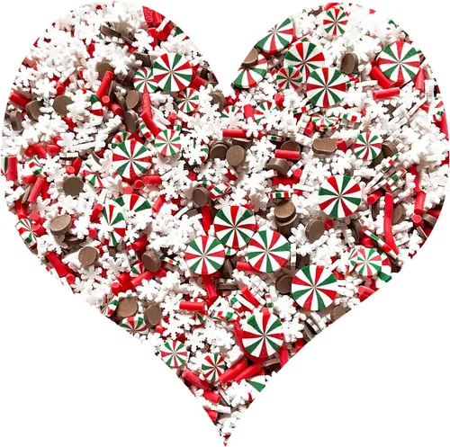EHOPE Gránulos falsos de Navidad, chispas de caramelo falso, gránulos de arcilla, chispas de polímero en rodajas de arcilla para arte de uñas,