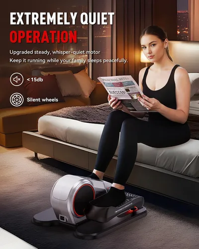 Miniatura 4 de HARISON Under Desk Elliptical Machine with Multi-Functional LCD Display, Ellipse Leg Exerciser for Seniors with 12-Level Adjustable Speed and