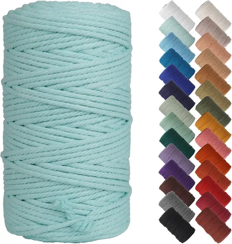 Miniatura 14 de NOANTA - Cuerda de macramé color beige natural, 1/8 pulgadas (3 mm) x 109 yardas (100 metros), cuerda de algodón colorido para colgar en la pared