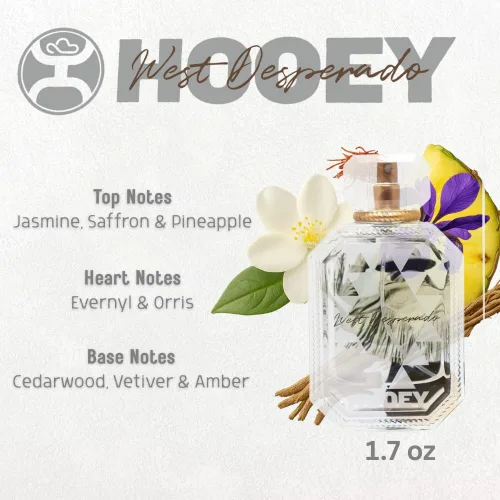 Miniatura 5 de HOOEY West Desperado Perfume para mujer, perfume cítrico de larga duración para mujeres con notas de jazmín, azafrán, madera de cedro, ámbar y más