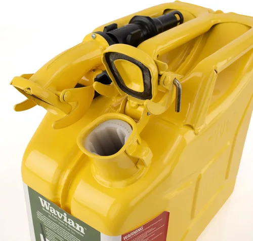 Miniatura 4 de Wavian USA JC0010BVS NATO auténtico garrafón para combustible y sistema de pico de vertido (10 litros), Amarillo