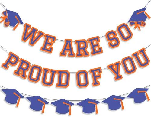 Letrero con texto en inglés «We Are So Proud Of You», decoración para fiesta de graduación, guirnalda de tapa de felicitaciones, letrero de pared,