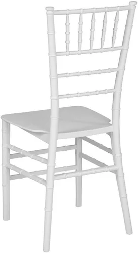 Miniatura 5 de Flash Furniture Paquete de 2 sillas Chiavari apilables de resina blanca de la serie HERCULES Blanco