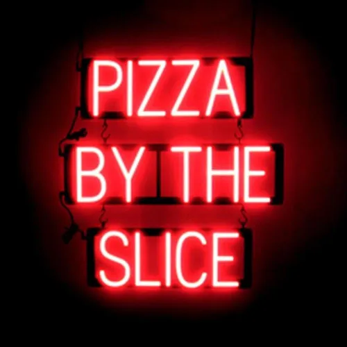 Miniatura 14 de SpellBrite Cartel PIZZA Letrero relacionado con pizza con aspecto de neón, fuente de luz LED azul 17.6 x 6.3 pulgadas