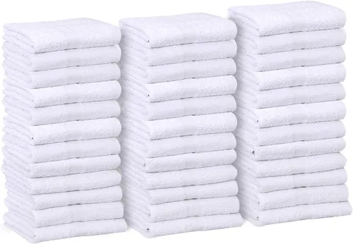 Miniatura 9 de GOLD TEXTILES Paquete a granel de 60 piezas (5 docenas) toalla de mano básica blanca económica de 15 x 25 pulgadas, 2.25 lb/dz