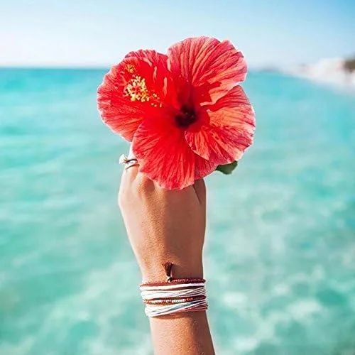 Miniatura 5 de Pura Vida Pulseras de joyería de pulsera sólida, 100% impermeable y hecha a mano con dije recubierto, banda ajustable