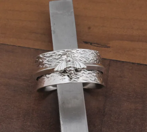 Miniatura 98 de Boho Spinner Ring, Mothers Day Gift, Silver 925 Women Ring, Sterling Silver 925 Ring, Fidget Spinner Ring,Women Silver Anxiety Ring