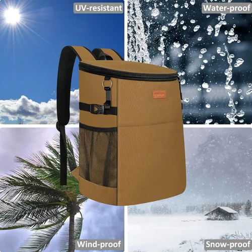 Miniatura 5 de Mochila Enfriadora de Camping para 30 Latas, Mochilas Enfriadoras Suaves Aisladas a Prueba de Fugas Bolsa Enfriadora de Viaje Impermeable Almuerzo