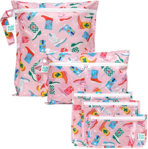 Miniatura 35 de Bolsa impermeable húmeda Bumkins y bolsas de mano húmedas secas para bebé, viaje, traje de baño, pañales de tela, piezas de bomba, piscina, ropa